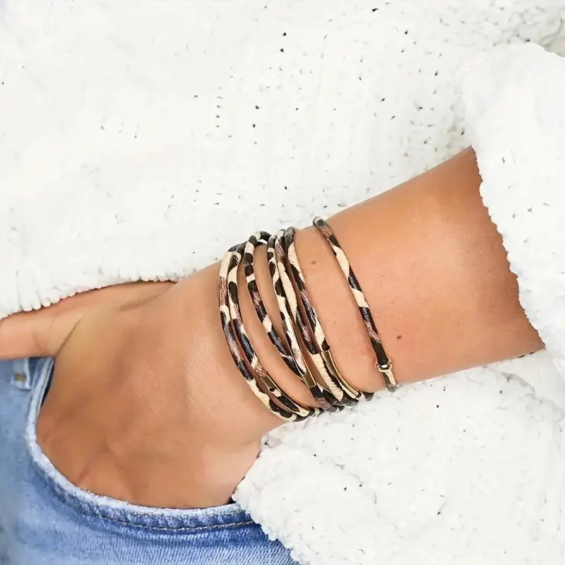 Rome Leopard Print Wrap Bracelet