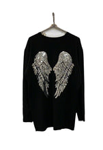 Load image into Gallery viewer, Limited Edition Angels Batwing Jumper In Black Made In Italy By Feathers Of Italy
