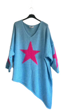 Load image into Gallery viewer, Capri Bold Star Jumper in Grey and Pink
