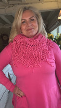 Load image into Gallery viewer, Florence Long Line Jumper In Shocking Pink With Snood Scarf
