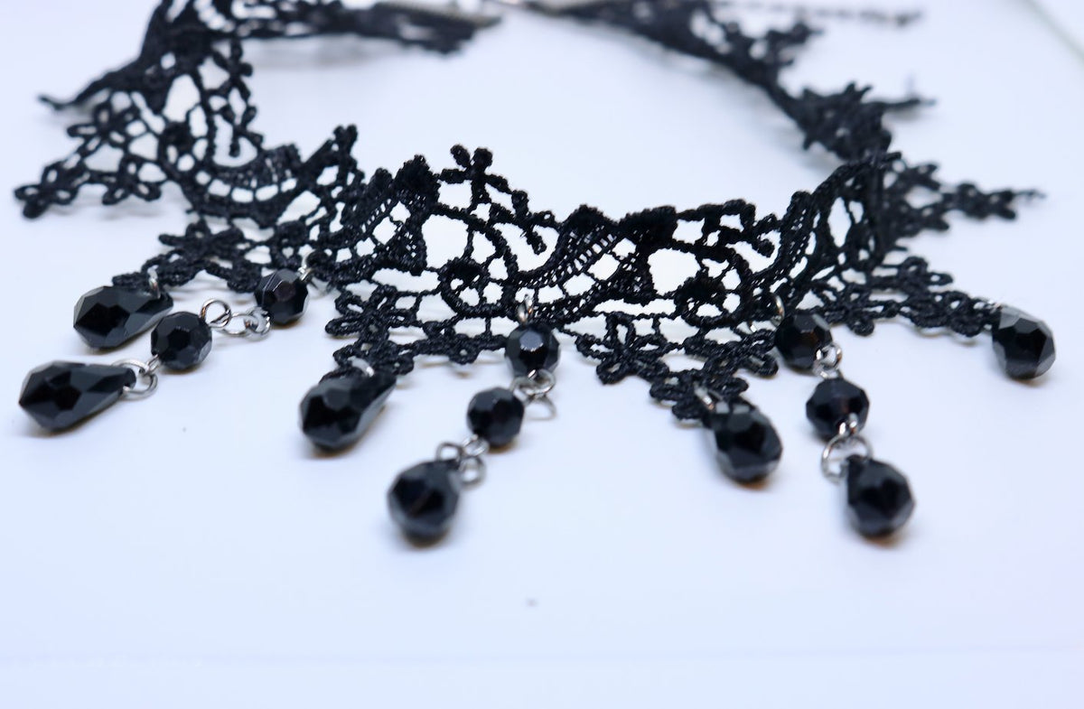 Black Drop Choker – Feathers Of Italy
